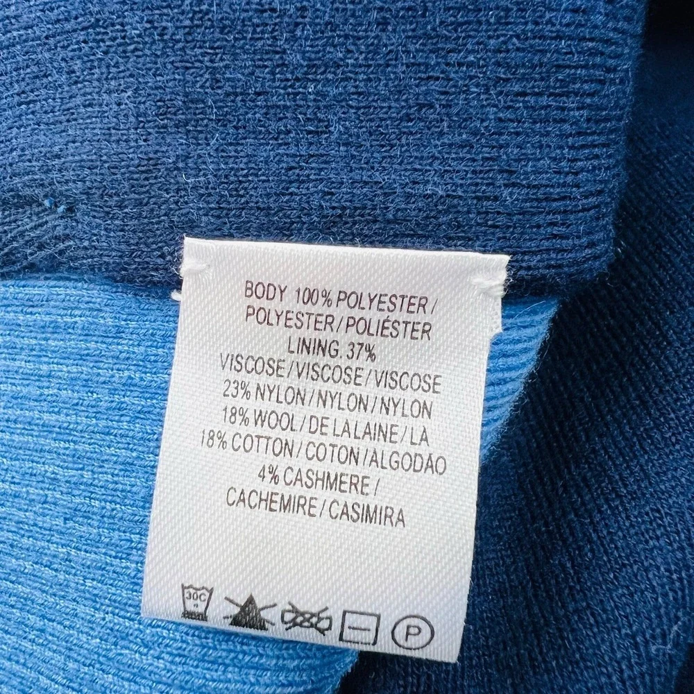 Fairway & Greene F&G Tech Blue Full‎ Zip Wool Blend Lined Nylon Vest Size Small